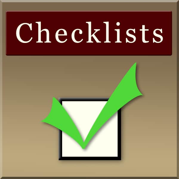 Checklists Archives ~ Coachman's Delight